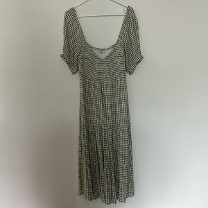 Abercrombie Green Gingham Midi Dress